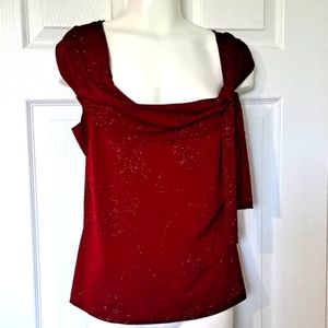 Suzy Shier Sparkly Red Top